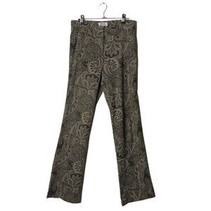 70s Work Order Green Paisley Pants Size 6